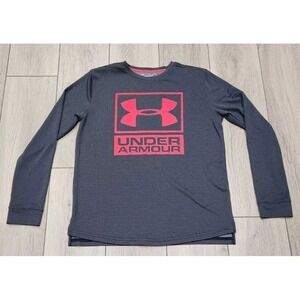 Under Armour Textured Tech Crew Classic Logo Loose Fit Athletic Shirt- Youth YXL